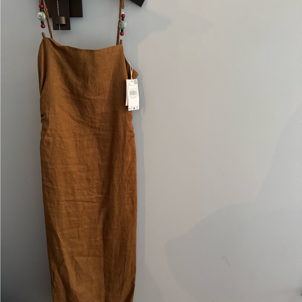 Mango Tan Midi Dress